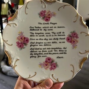Decorations plate 18k gold trim, Japan, the Lord’s Prayer